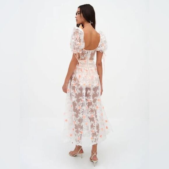 New free People For Love & Lemons Tessa Midi Dress/ Size M - Picture 4 of 11